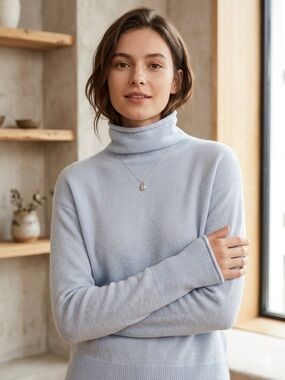 Wilfred Pale Blue Turtleneck Sweater
